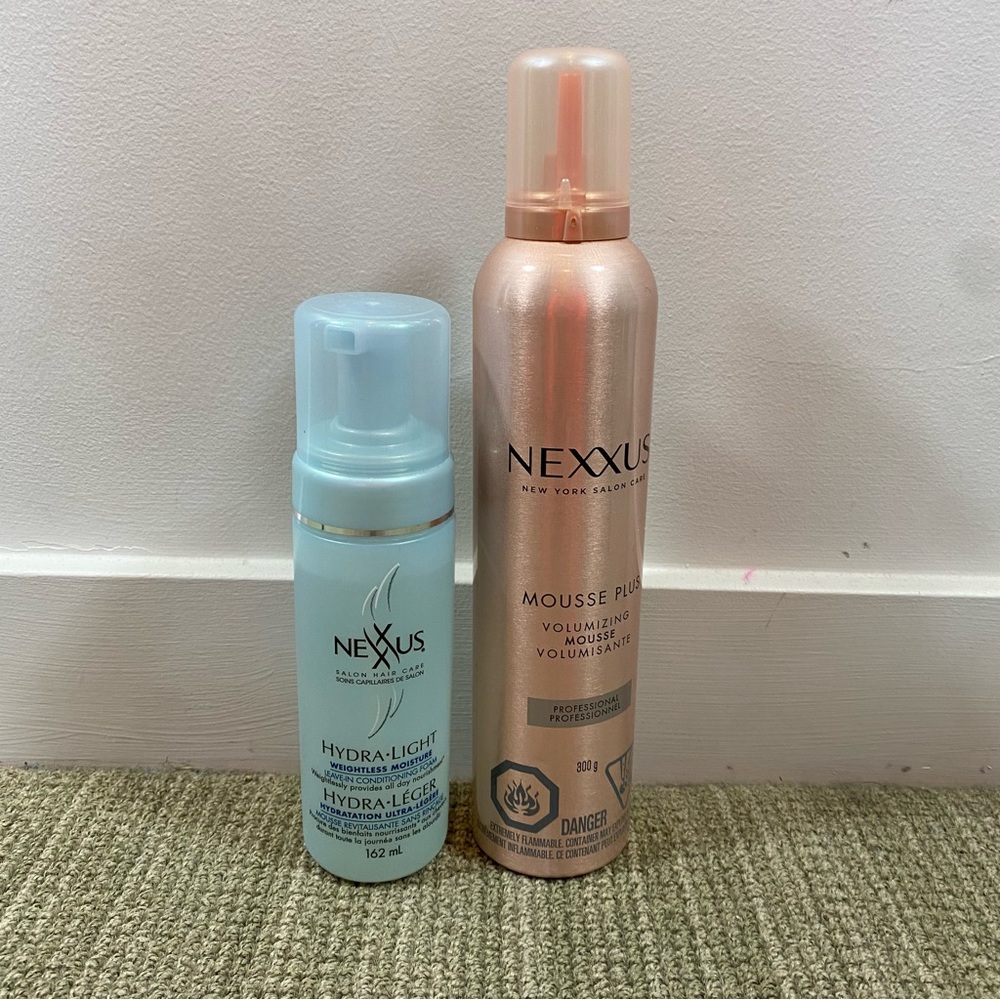 NEW NEXXUS Hydra-Light Leave-In Conditioning Foam and Volumizing Mousse Set